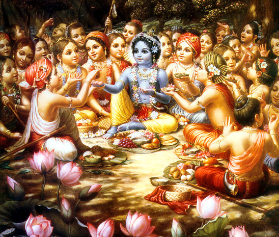 Krishna eating sweets